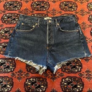 AGOLDE Dark Wash Denim Shorts